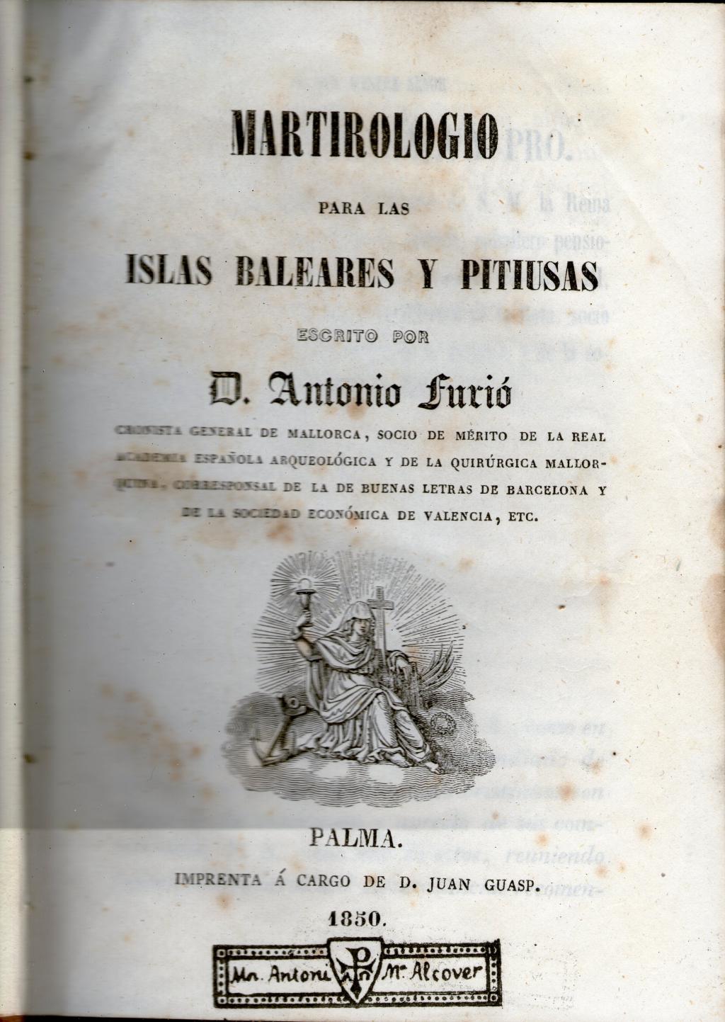 Coberta de Martirologio para las Islas Baleares y Pitiuses